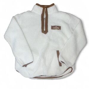 Avalon Unisex Cream Alaska Quarter Zip Sherpa Fleece Jacket SZ M